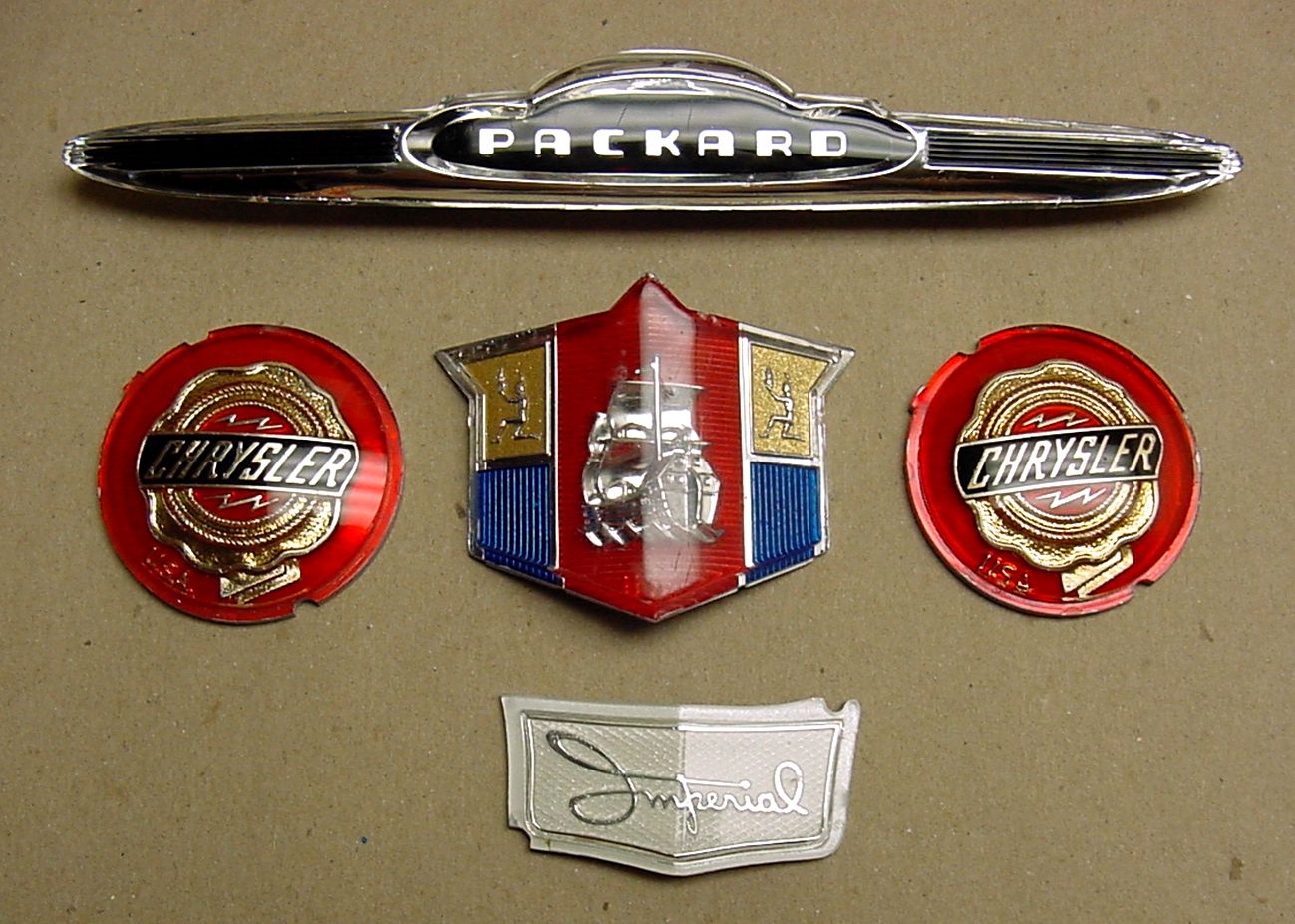 Original restored plastic insert emblems